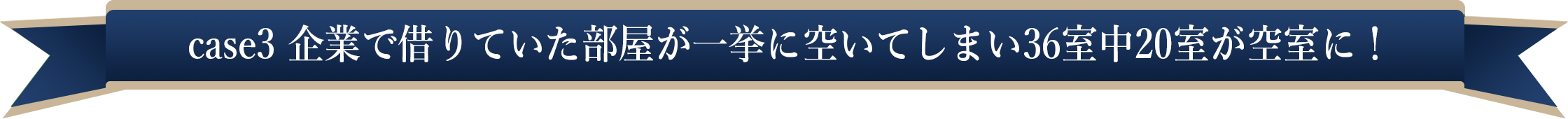 case3 企業で借りていた部屋が一挙に空いてしまい36室中20室が空室に！